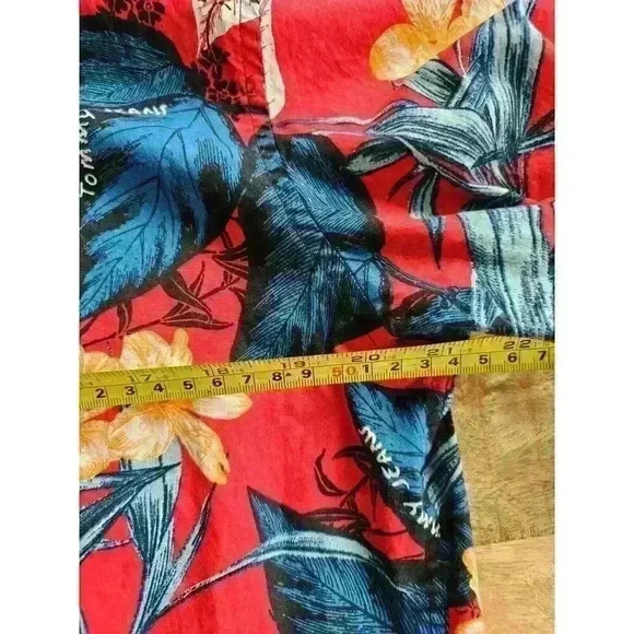 Tommy Hilfiger Classic Fit Stretch Tropical Button Up Hawaiin Shirt Men' Size L - Picture 7 of 11